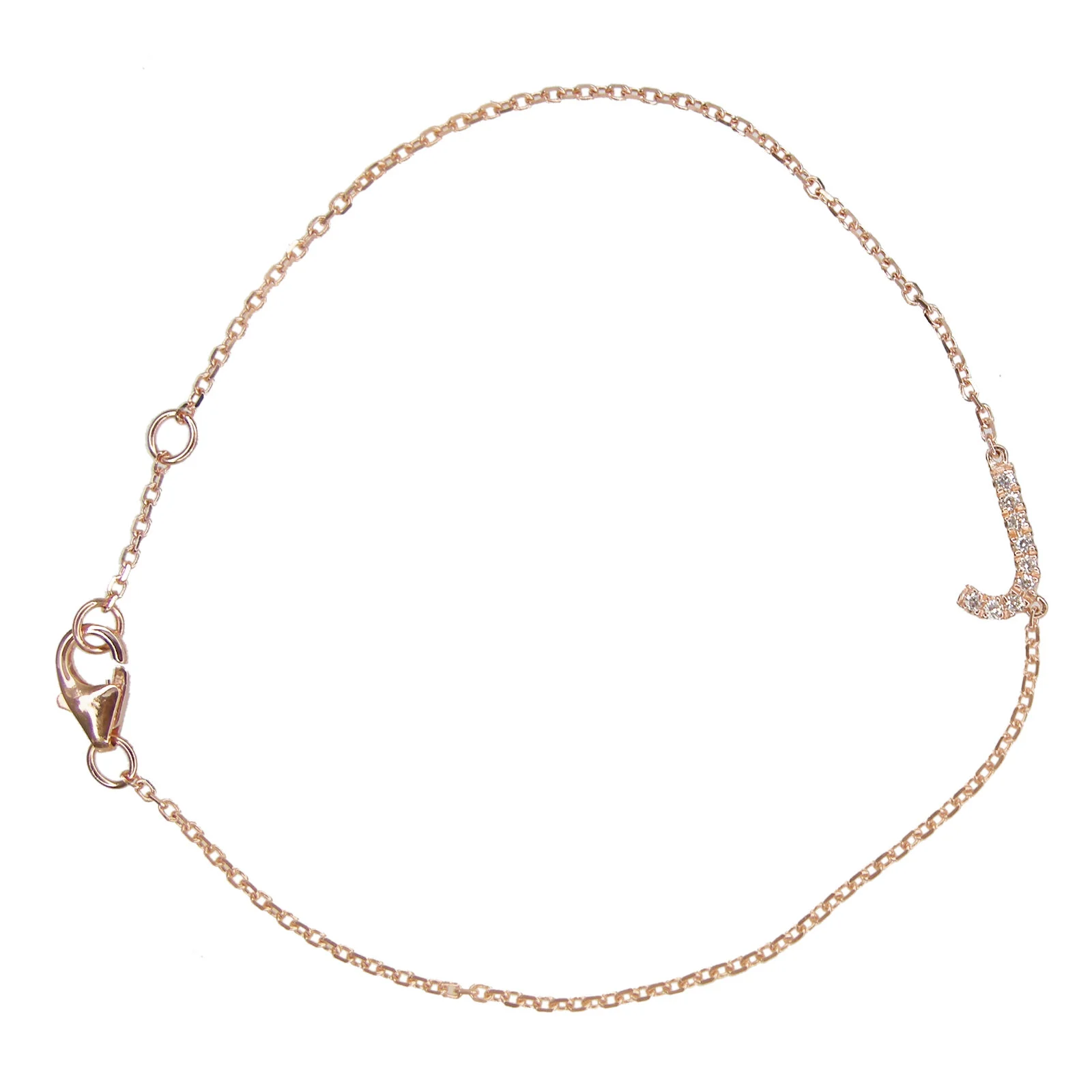 SIGNATURE DIAMOND INITIAL CHAIN BRACELET BESPOKE FINE JEWELRY BY SHAHINA HATTA HONG KONG