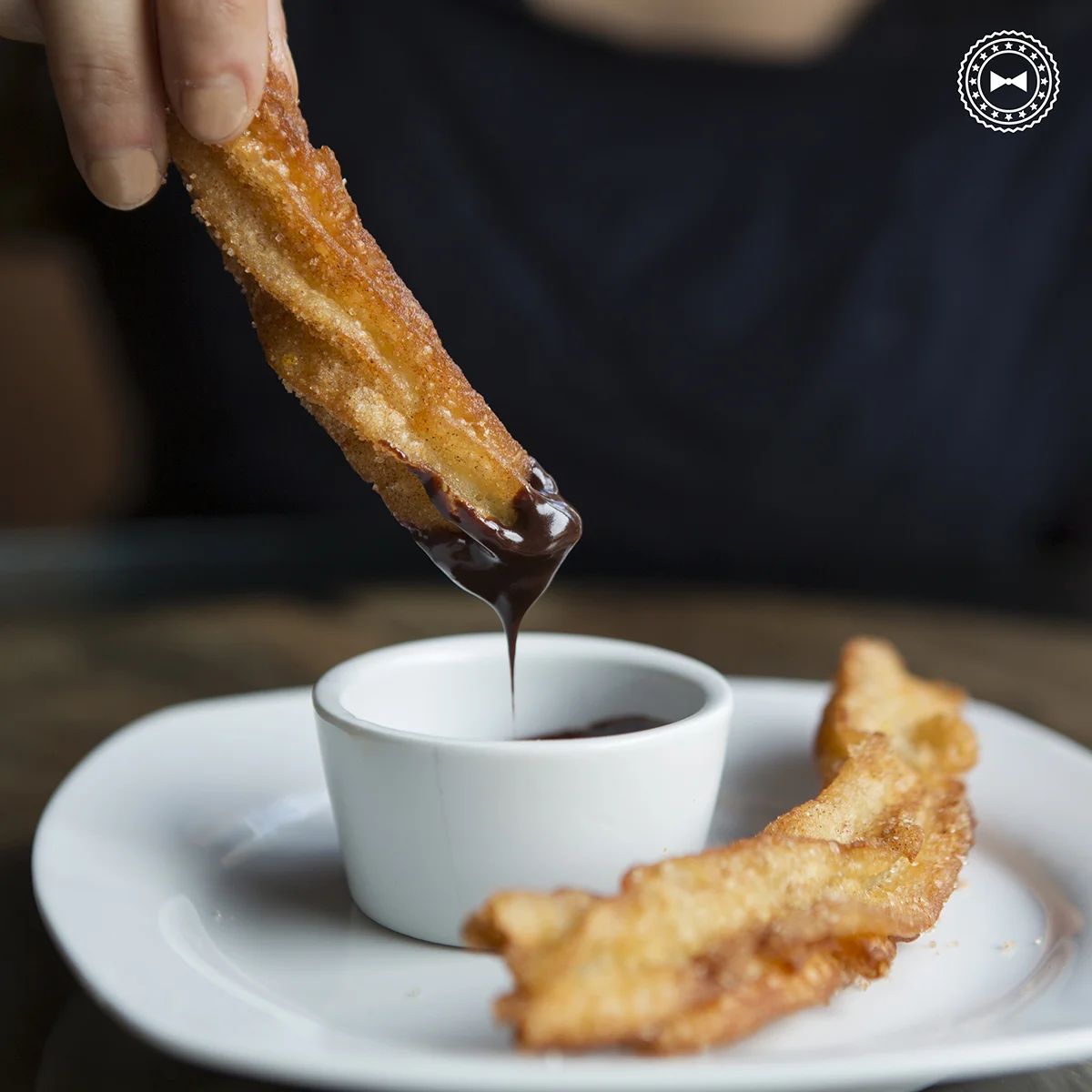 Churros con chocolate caliente de Punto Medio, Calle Loíza.