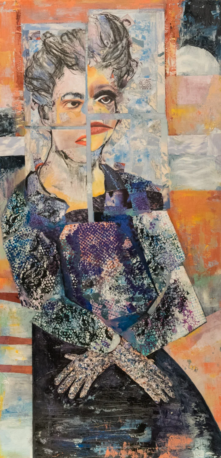 Woman in Bejeweled Gloves