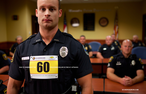 Poster honoring the 60 police officers killed on 9/11