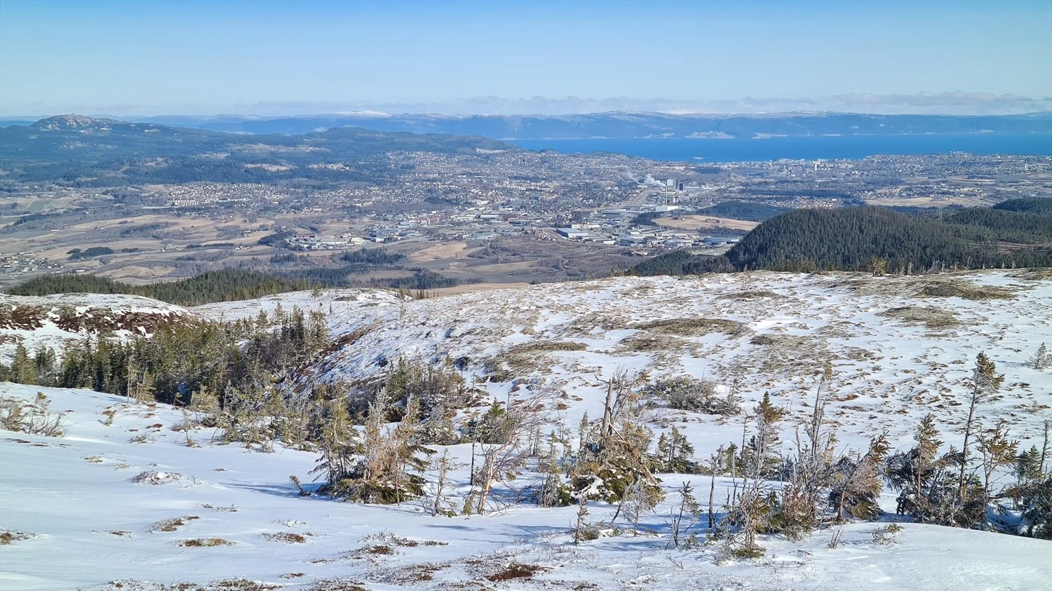 Trondheim sett fra Vassfjellet.