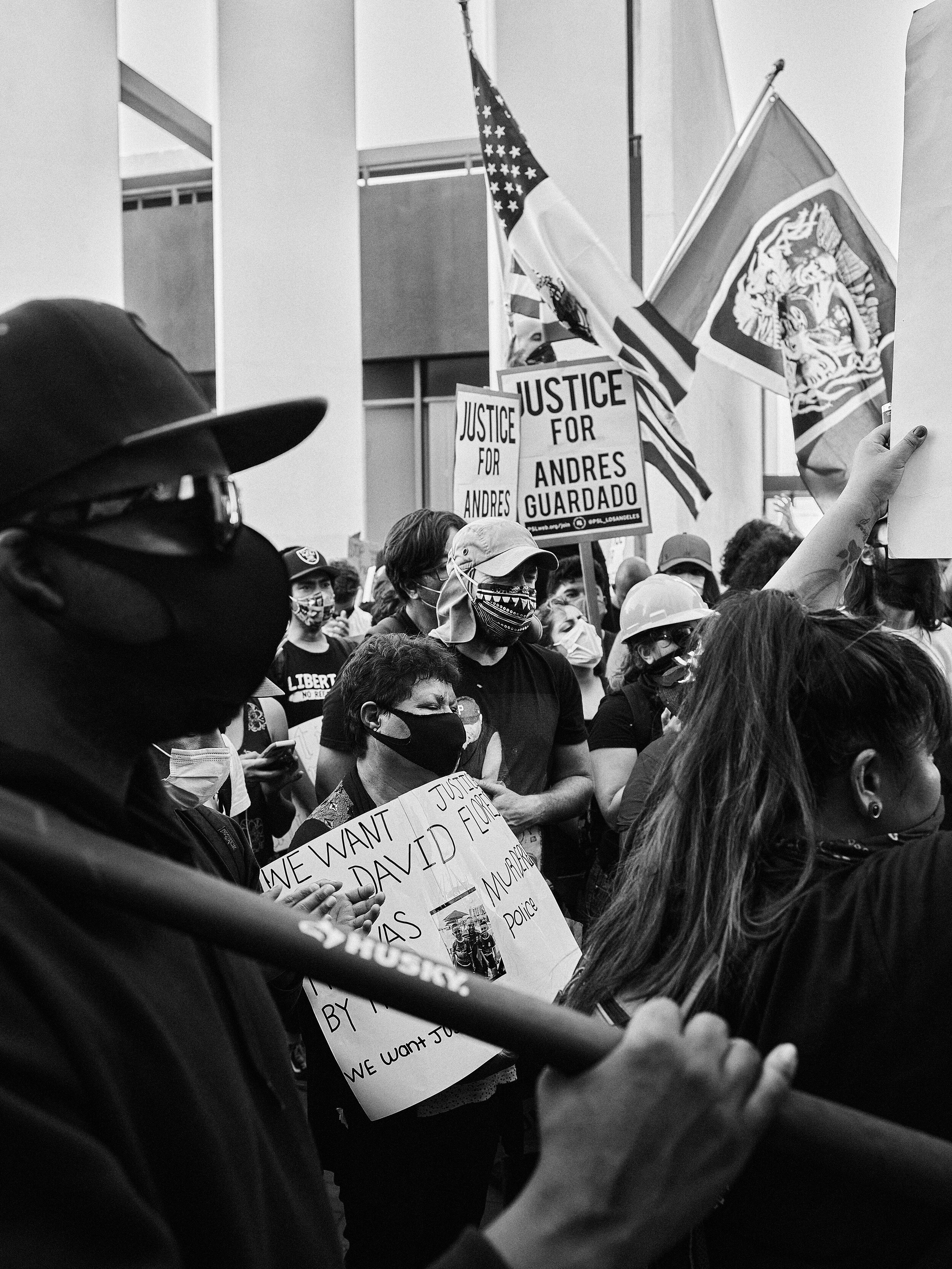 Protestors hold a rally at the LA County Sheriff's Office in Compton, Los Angeles