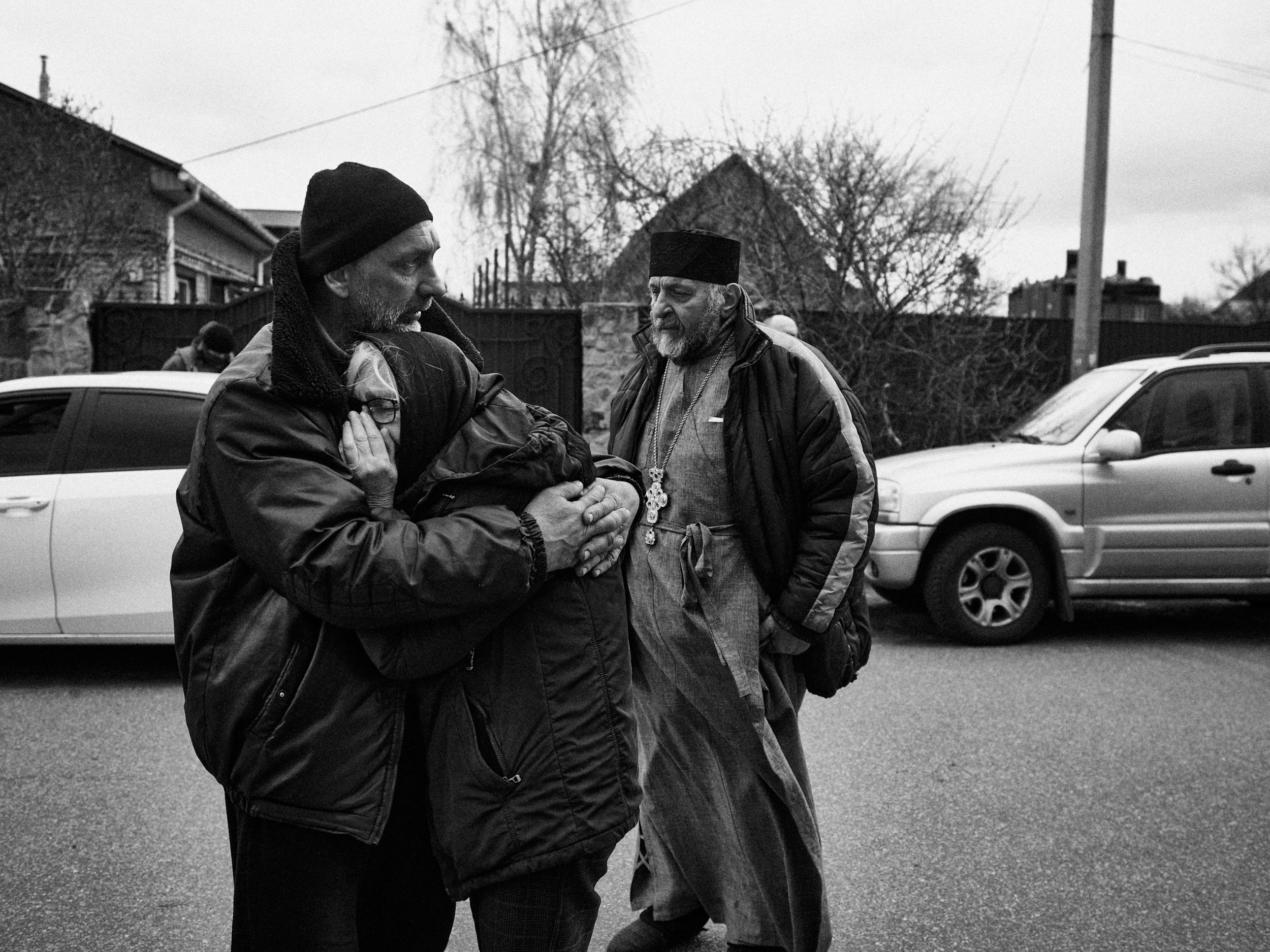 A couple grieve for their son executed by Russian forces in Hostomel, Kyiv Oblast