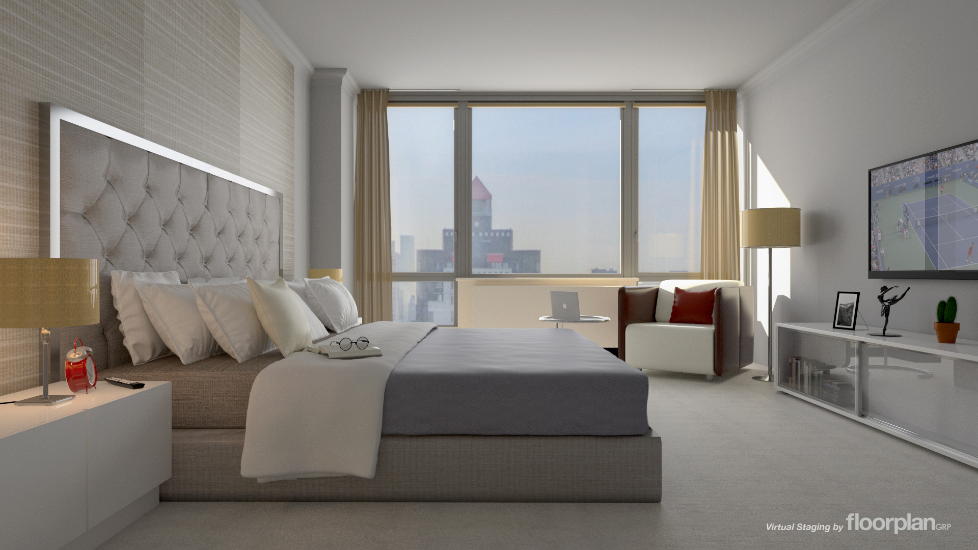 After: Virtual Staging converted the office into a bedroom.