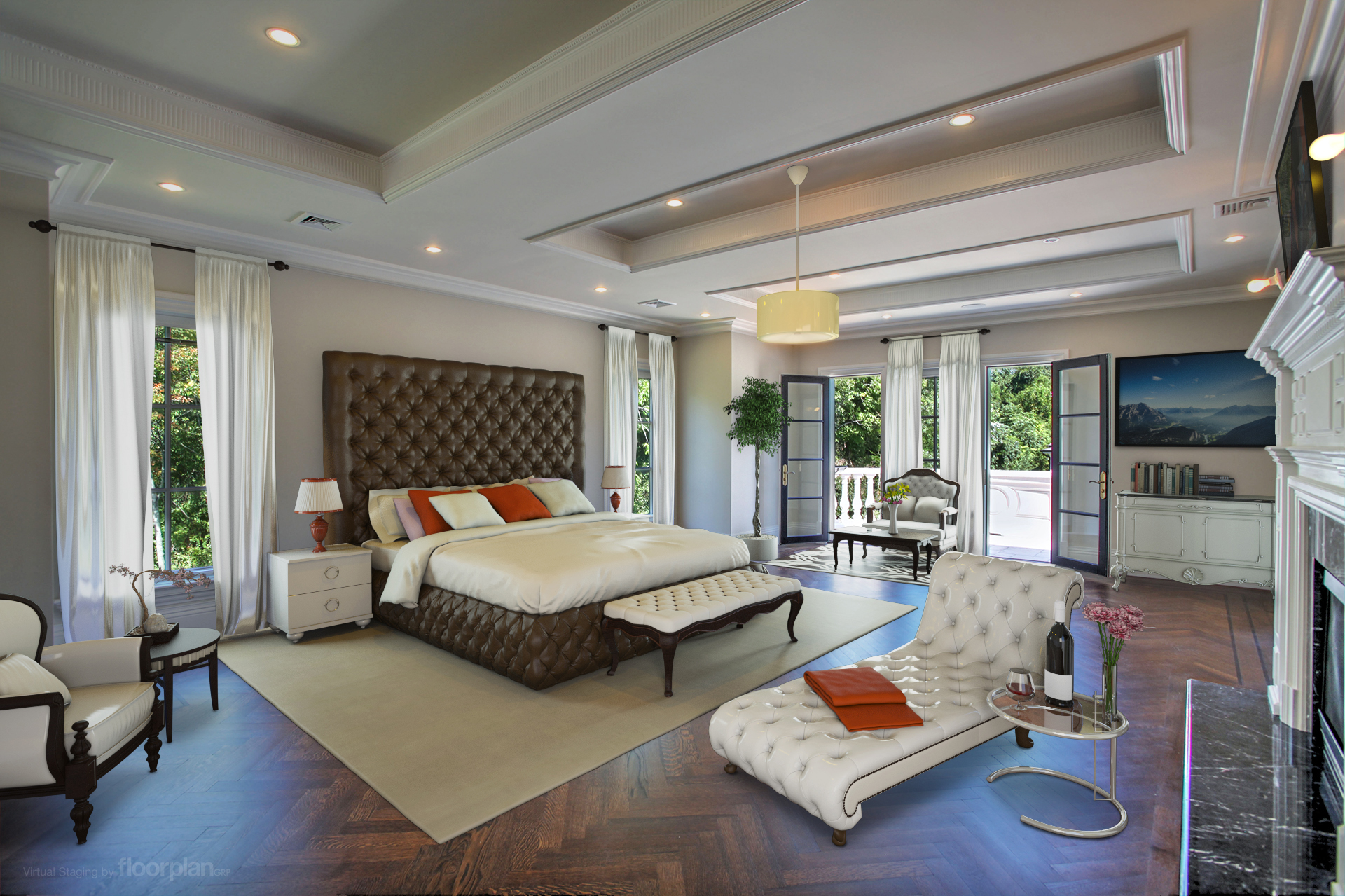 Virtually Staged Image of 15 Dupont Circle Master Bedroom