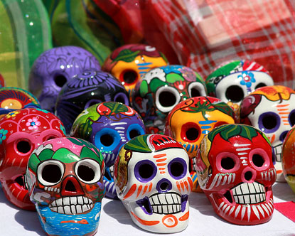 one of the better know Day of the Dead traditions, colorful sugar skulls!