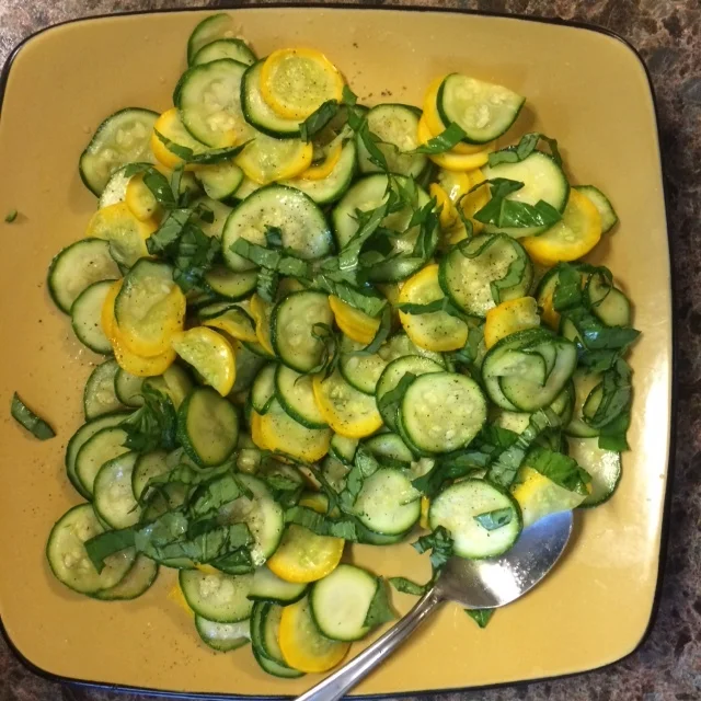 Zucchini carpaccio ready to enjoy