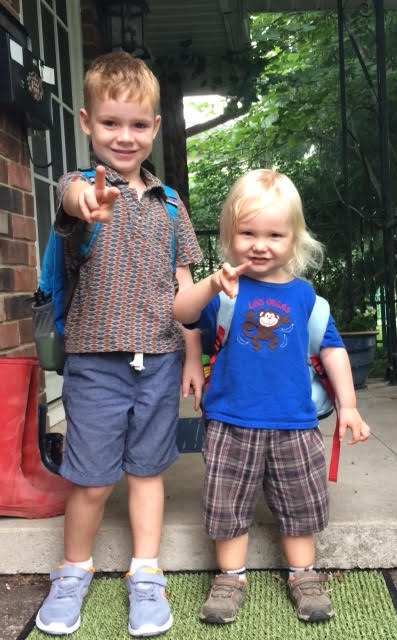 Two little Popps, ready for their first day of school!