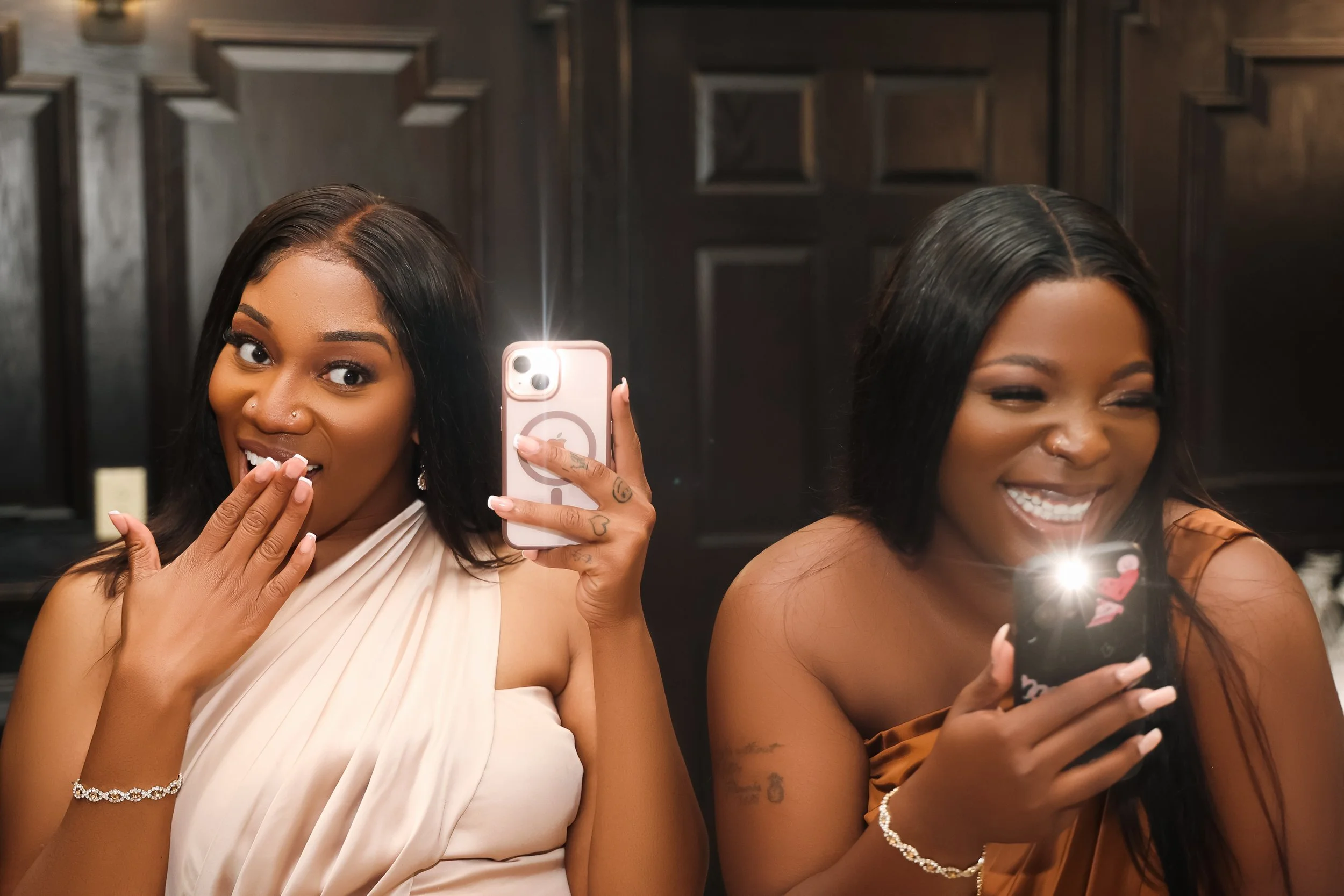 Candid wedding reception moments