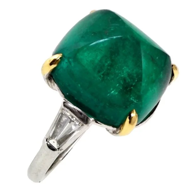 Emerald+Sugarloaf+and+Diamond+Gold+Platinum+Engagement+Ring-+1.jpg