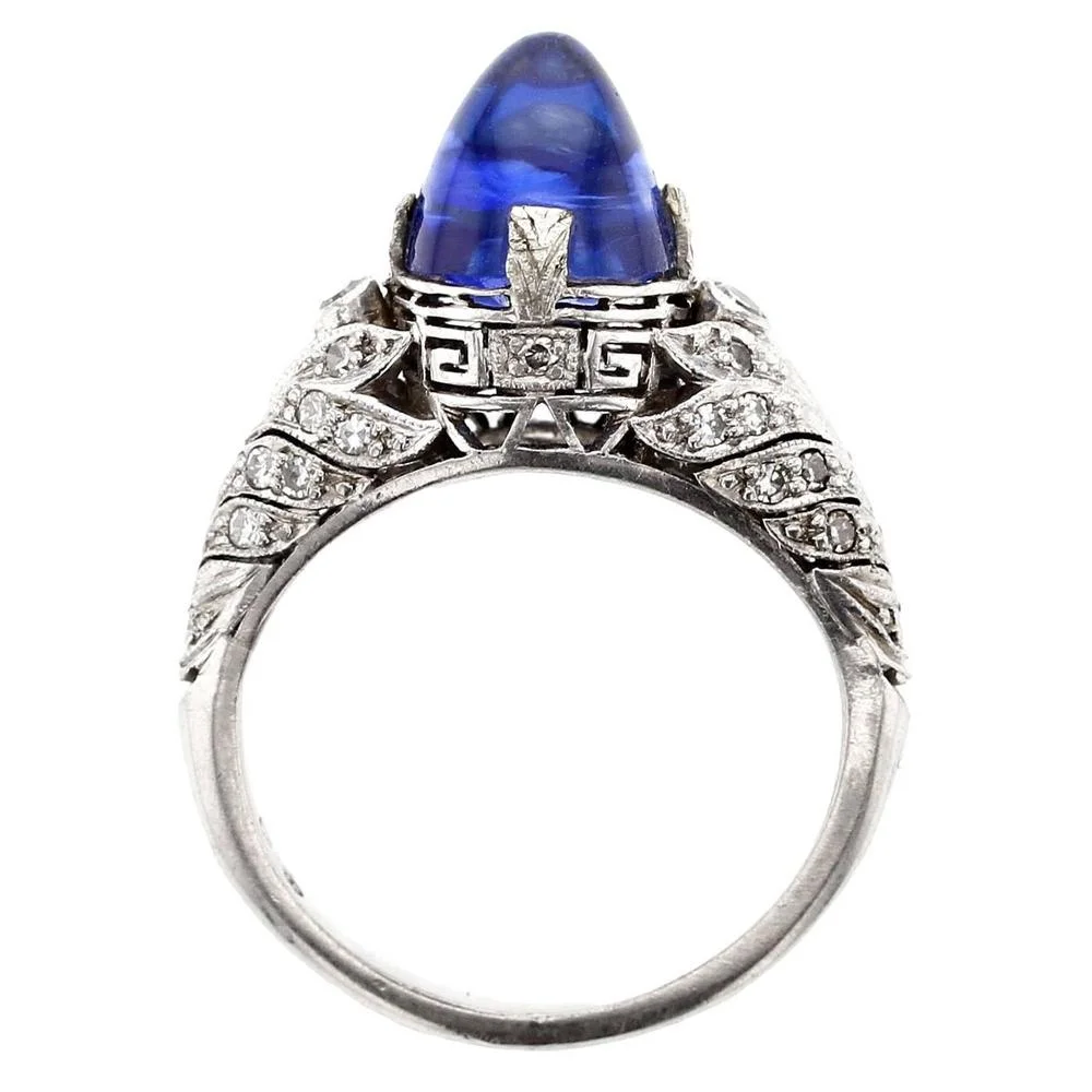 Art Deco 4 Carat Kashmir Sapphire Diamond Platinum Ring.jpg