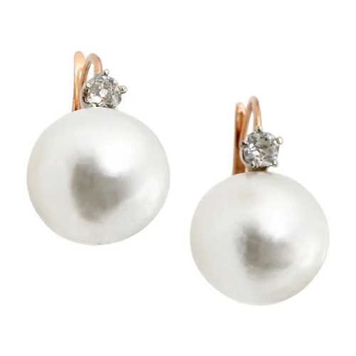 Large Natural Saltwater Pearl Diamond Earrings.jpeg
