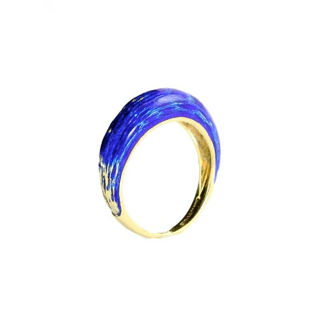 Blue Enamel Ring
