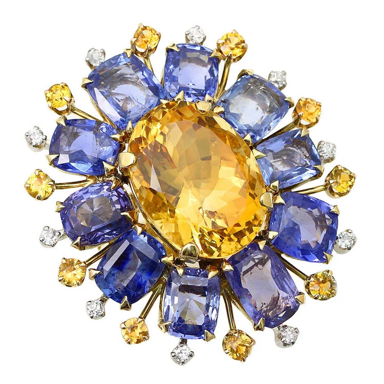 Retro+Citrine+Sapphire+Diamond+Gold+Floral+Ring.jpeg