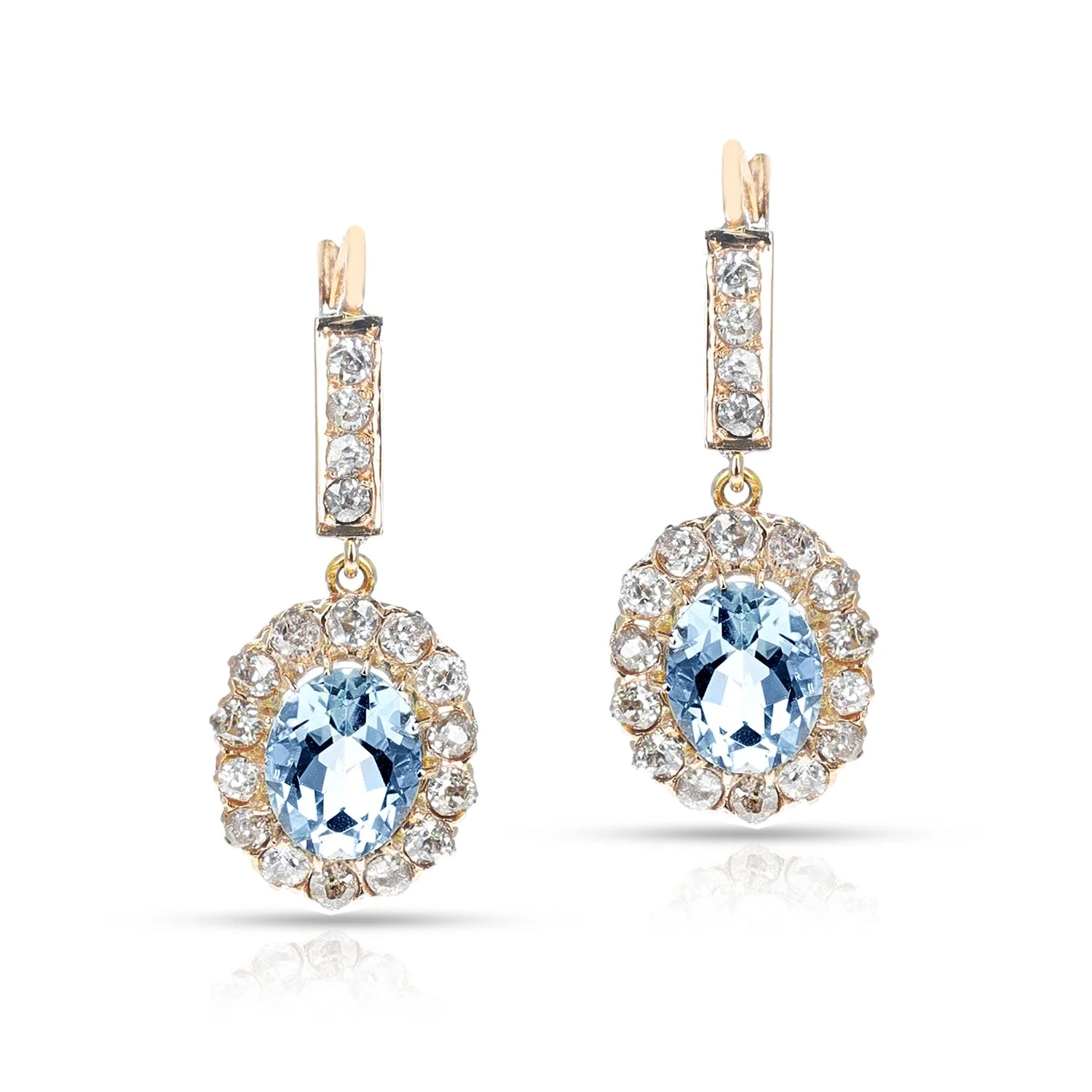 Aquamarine and Diamond Earrings, 18k 1.jpg