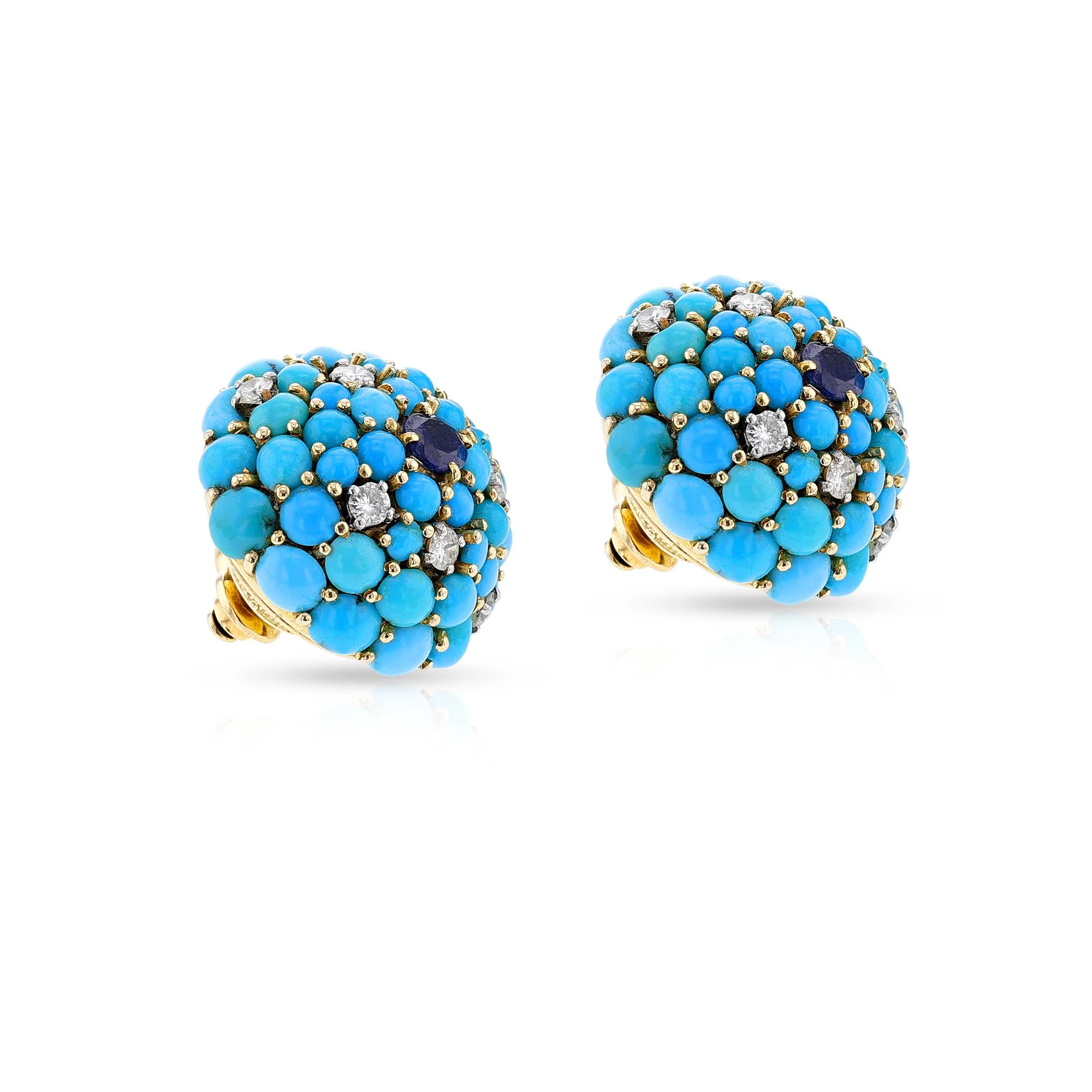 1250_ Round Turquoise and Sapphire Earrings.jpg