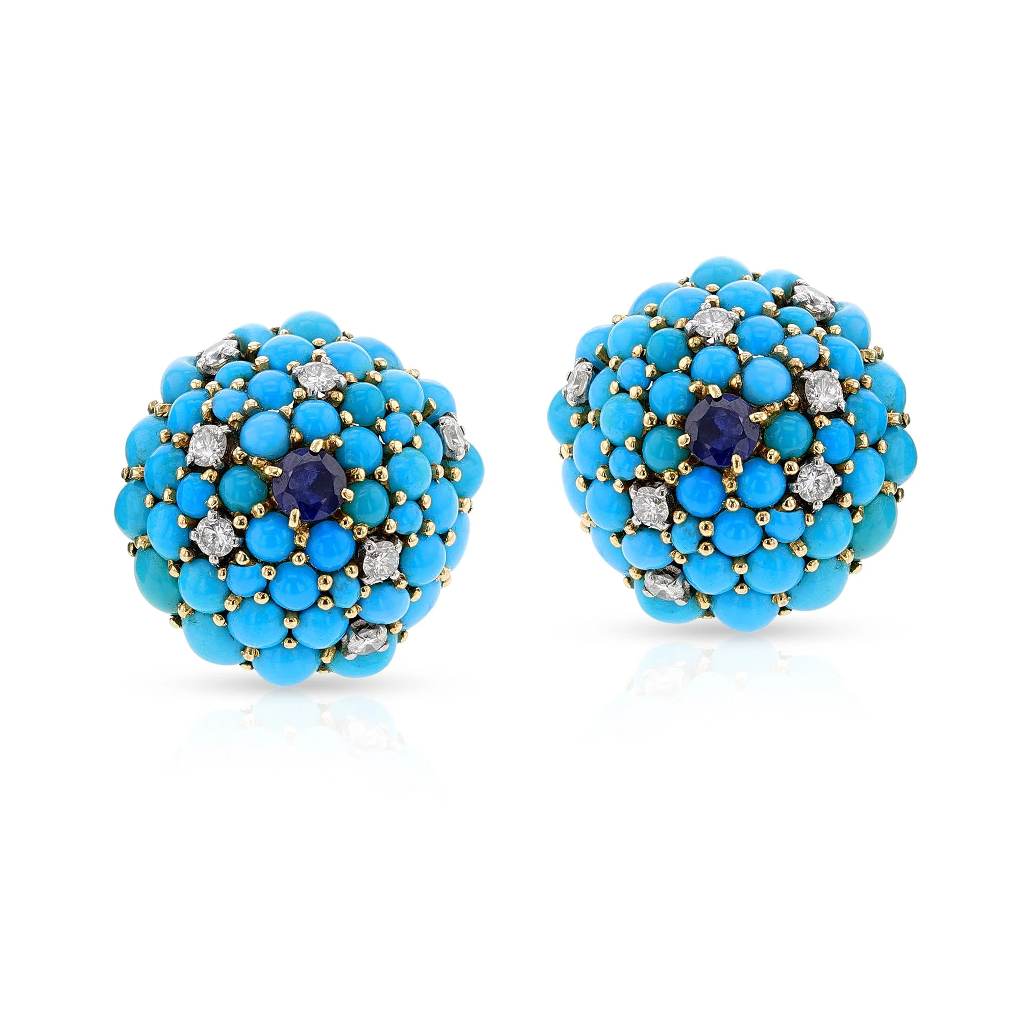 1250_ Round Turquoise and Sapphire Earrings(1).jpg