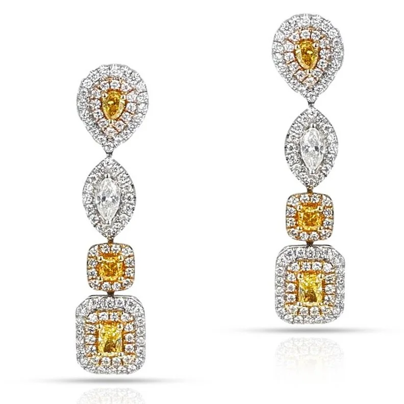 Tri-Tone+Multi-Color+Mixed-Shape+Diamond+Dangling+Earrings%2C+18k+1.jpg
