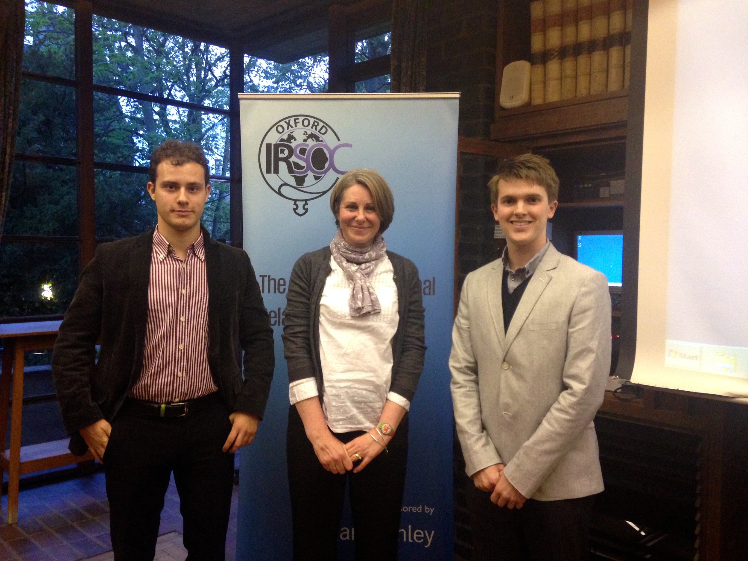 The President of OU European Affairs Society with Natalie Martin and Daniel Bayliss (President)