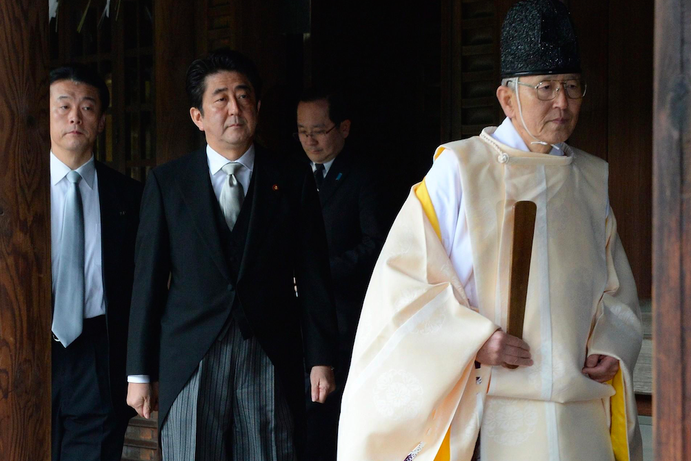 Shinzo Abe visits the controversial Yasukuni Shrine 