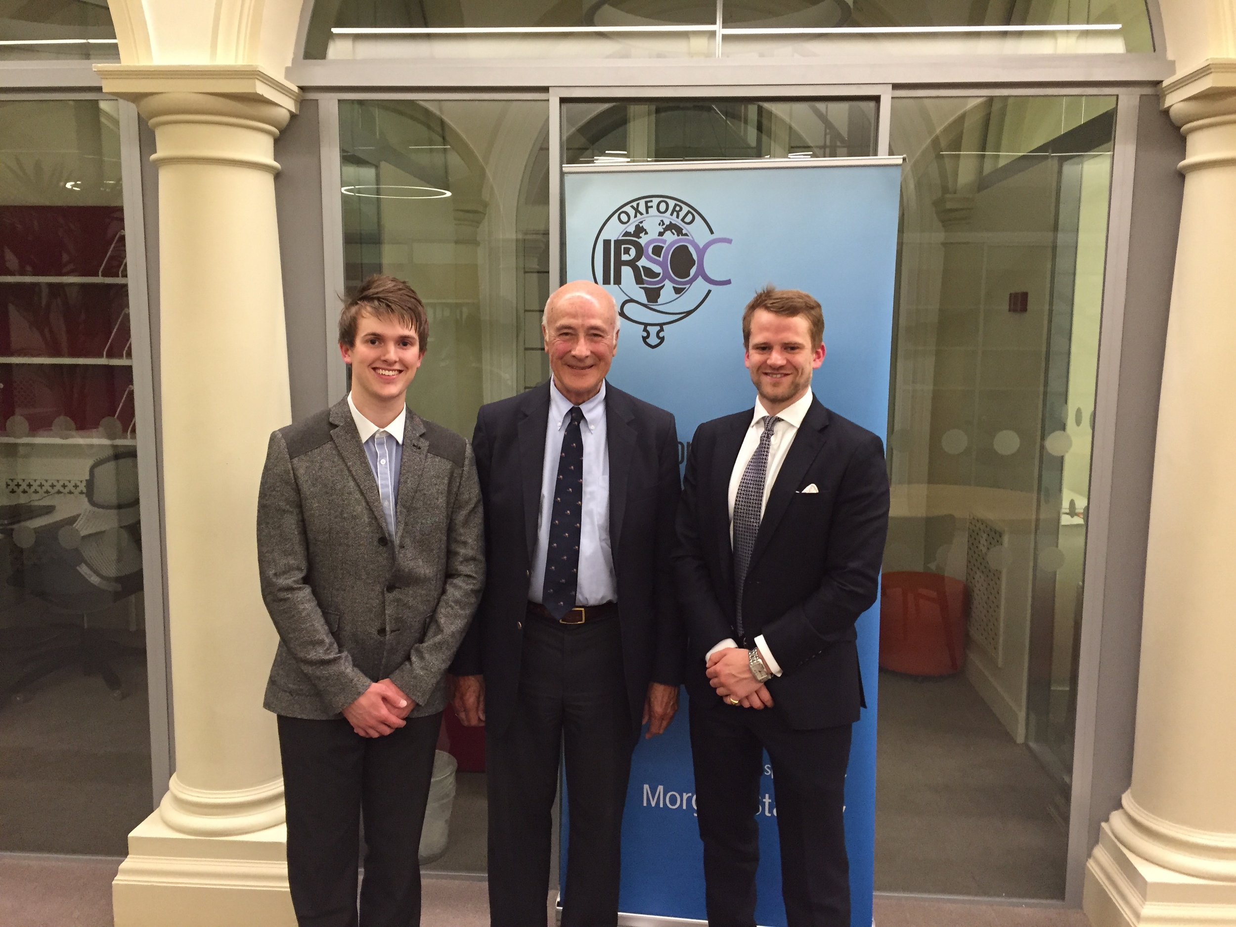 Nye with Daniel Bayliss (Left- President) and Rupert Yorke (Right- SIR Editor)