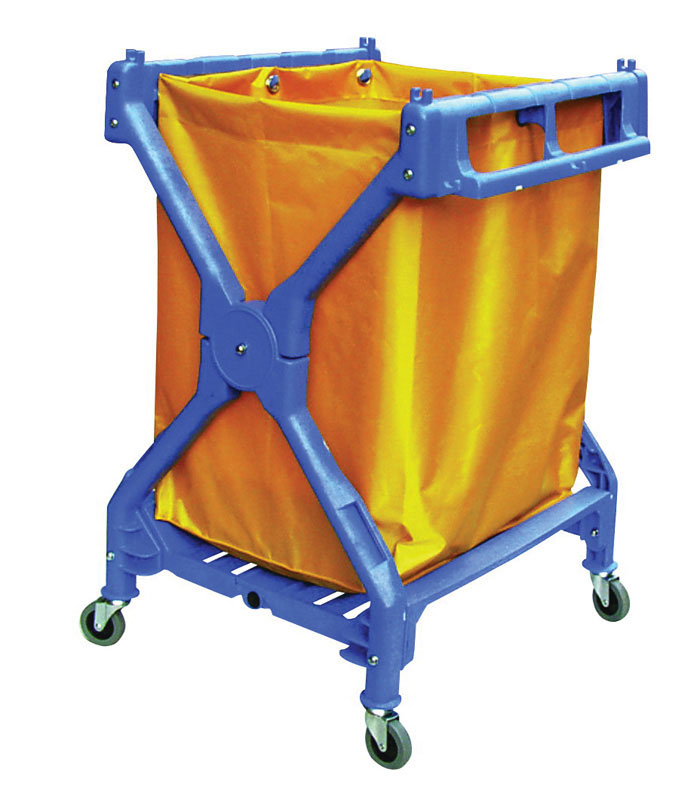 Lakeside 58080 Mobile Housekeeping Cart, (1) Blue Nylon Bag, (1) Door, (1)  18 x 48-in. Fold-Up Platform, (2) Bucket Capacity - Lakeside Foodservice