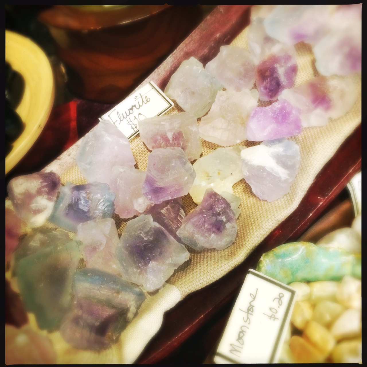 lovely formations of raw Rainbow Fluorite. The picture doesn't do them justice. They're just so lovely to be with.