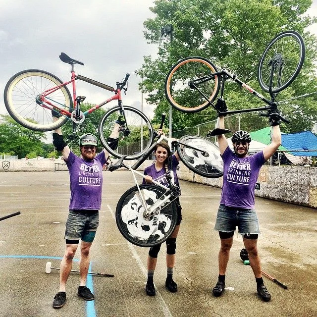 purple bikes_L-R Bob Zeilstra, Emma Breen, and Robb Johnston.jpg