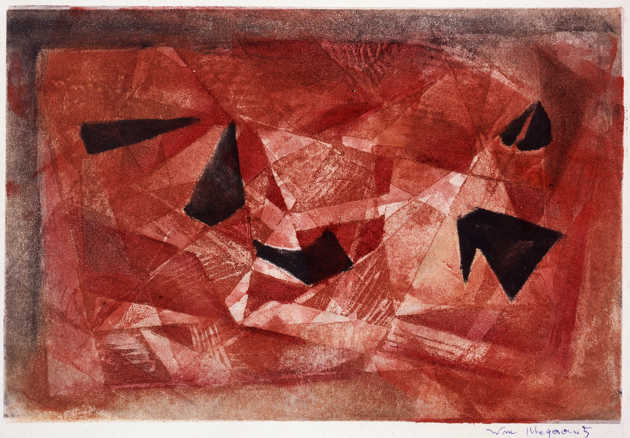Five Sharps , Etching-in-color, 10x12 inches Exhibited and reproduced in catalog, Sharyn R. Udall, Sensory Crossovers, Synesthesia in American Art , The Albuquerque Museum, Albuquerque, NM and The Burchfield-Penny Museum, Buffalo, NY in 2011