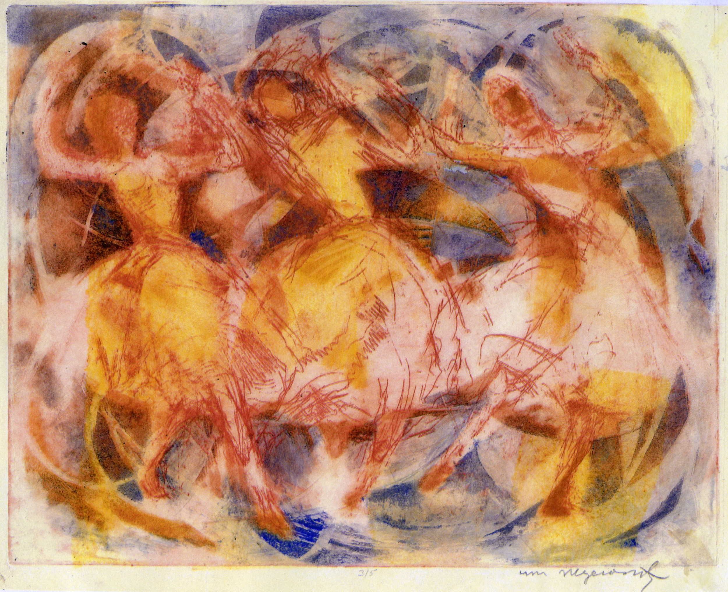 The Ballet , 1930s, Etching in color, 7 5/8 x 9¾ inches