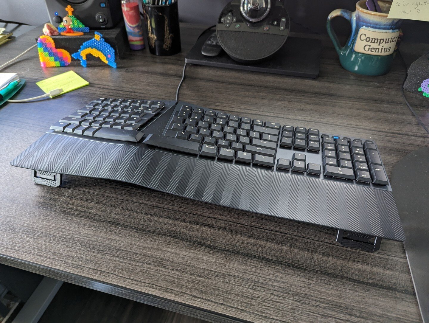 Always a big fan of the Microsoft Natural keyboard for the salvation of my wrists, the mushiness of the keys has left me wanting.  Enter the Perrix PERIBOARD-535!

I chose their &quot;brown&quot; switch option.  Natural ergonomics and mechanical clic