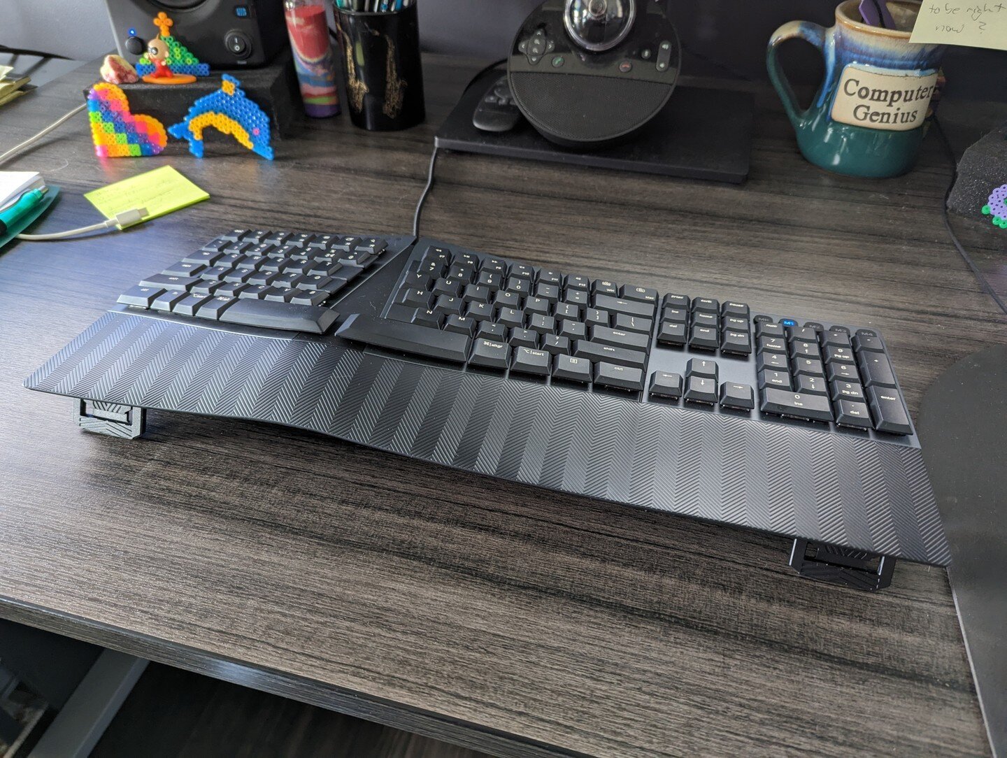 Always a big fan of the Microsoft Natural keyboard for the salvation of my wrists, the mushiness of the keys has left me wanting.  Enter the Perrix PERIBOARD-535!

I chose their &quot;brown&quot; switch option.  Natural ergonomics and mechanical clic