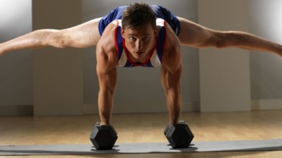 Only thing those dumbbells are good for is to make sure his hands don't slip!