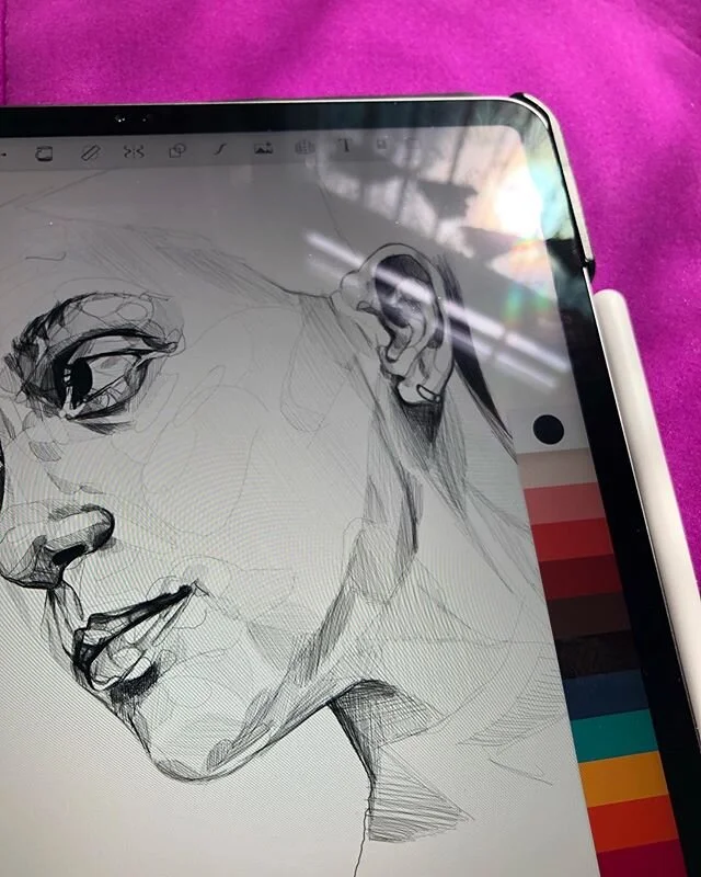 Feels good to be drawing portraits again 💕 .
.
.
.
.
.
#lilcommission #portraitdrawing #portraiture #linedrawing #wip #workinprogress #digitaldrawing #digitalart #sunlight #sketch #portraiture #illustration #illustrationartists #illustrator #isolati