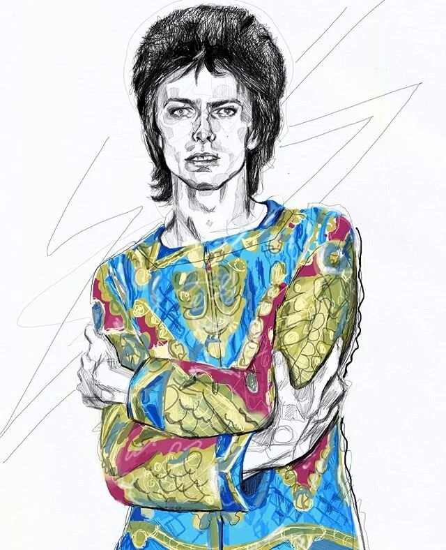 B O W I E 💙💙💙 .
.
.
.
.
.
.
.
.

#davidbowie #ziggystardust #ziggy #bowie #illustration #illustrator #artist #portrait #portraitart #sketch #bowieatglastonbury #portraitillustration #style #art #womenwhodraw #pendrawing #themanwhofelltoearth #low 