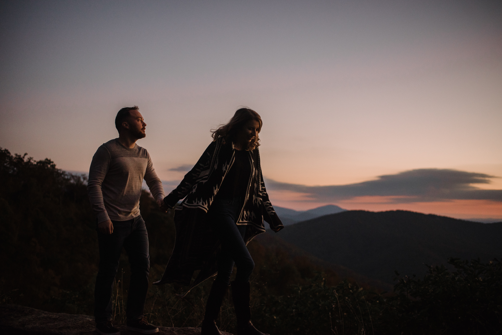 Macy and Mark - Shenandoah National Park - Fall Autumn Sunrise Couple Adventure Session - White Sails Creative - Mini Session_1.JPG