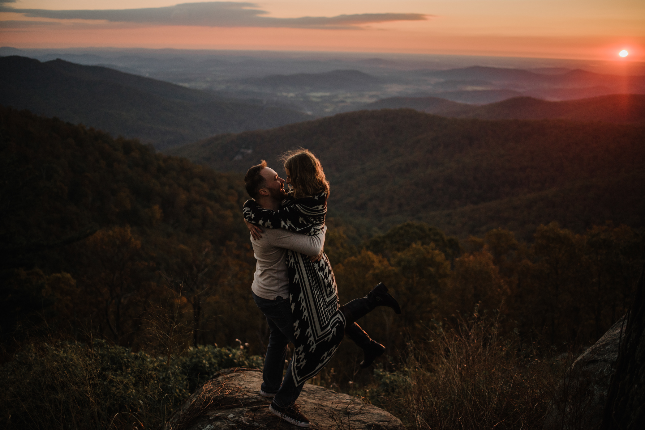 Macy and Mark - Shenandoah National Park - Fall Autumn Sunrise Couple Adventure Session - White Sails Creative - Mini Session_7.JPG