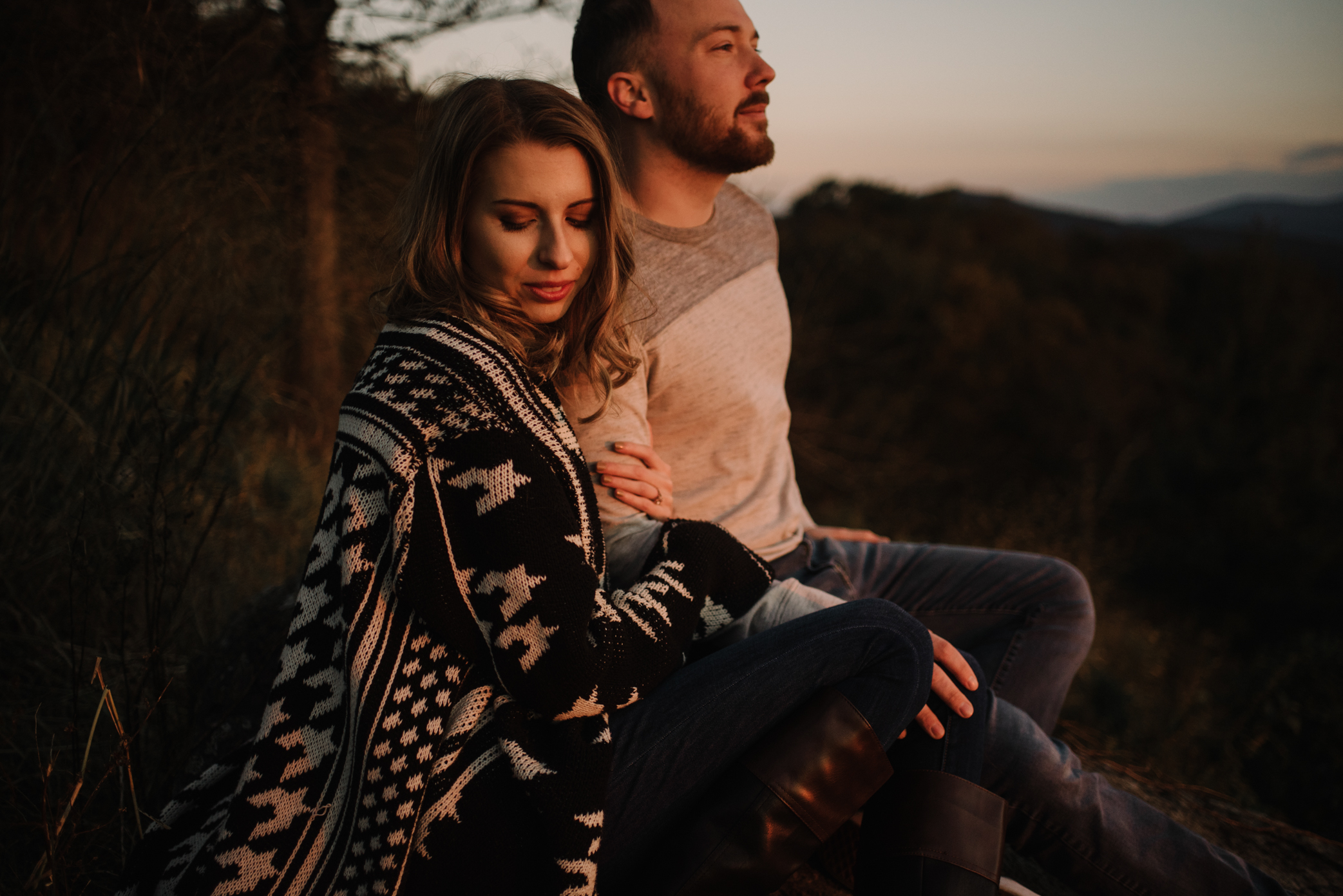 Macy and Mark - Shenandoah National Park - Fall Autumn Sunrise Couple Adventure Session - White Sails Creative - Mini Session_9.JPG