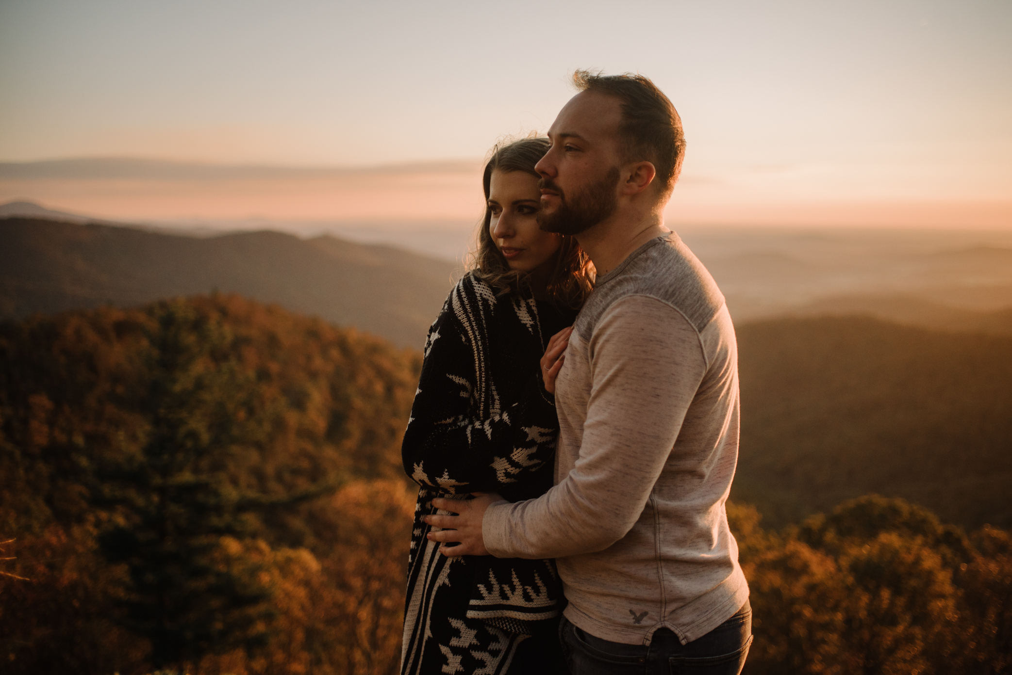 Macy and Mark - Shenandoah National Park - Fall Autumn Sunrise Couple Adventure Session - White Sails Creative - Mini Session_20.JPG