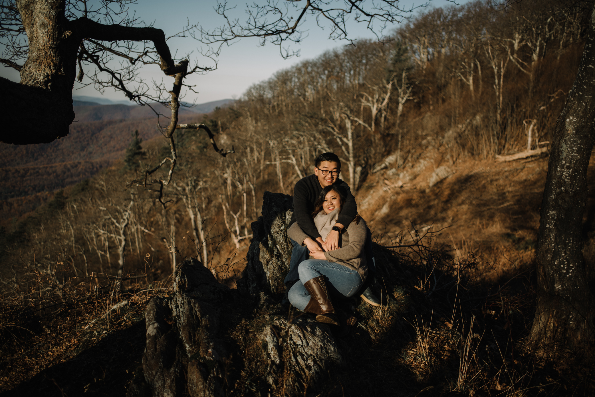 Joshua and Kristina - Shenandoah National Park - Skyline Drive - Winter Engagement Session Photographer - White Sails Creative_1.JPG