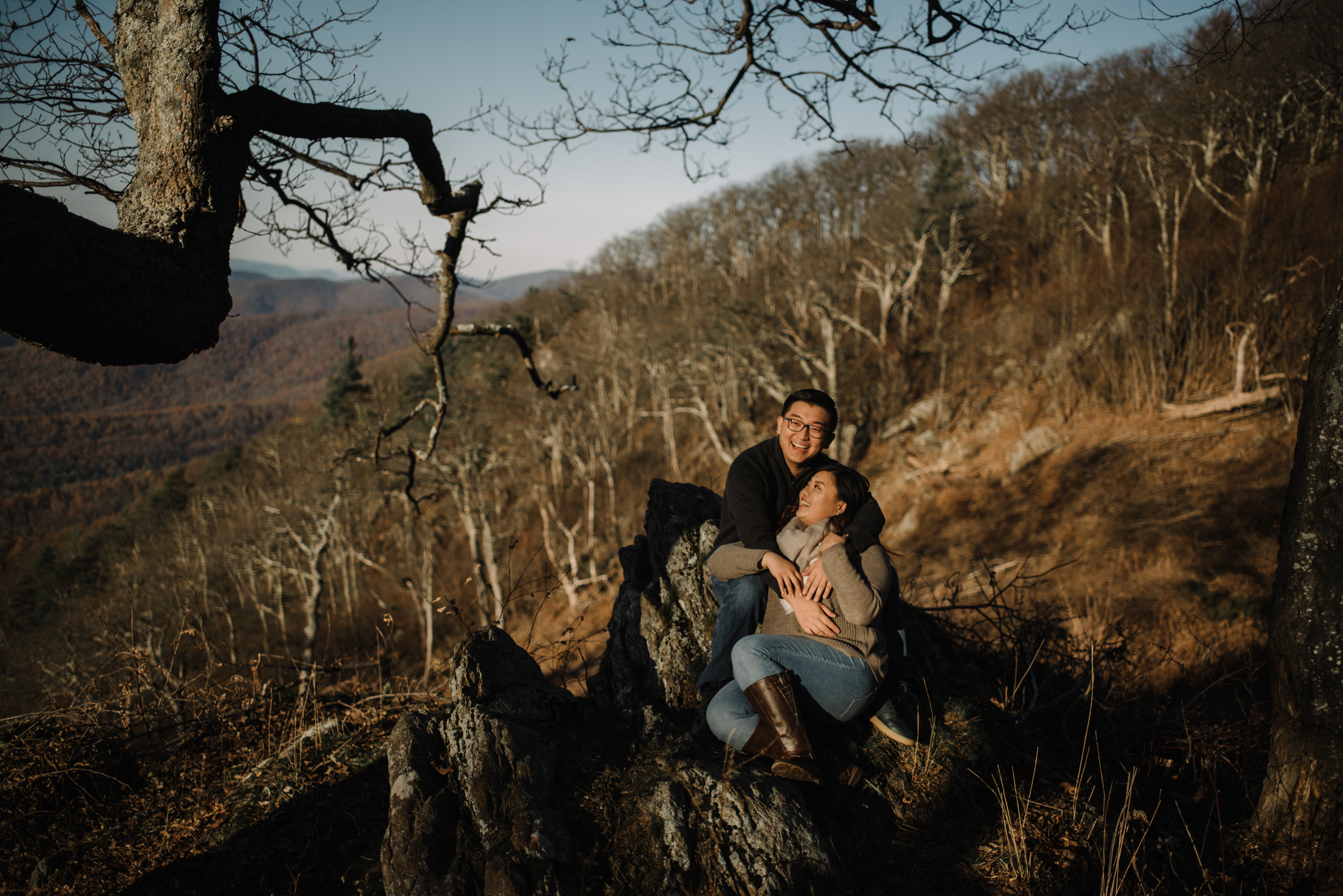 Joshua and Kristina - Shenandoah National Park - Skyline Drive - Winter Engagement Session Photographer - White Sails Creative_2.JPG