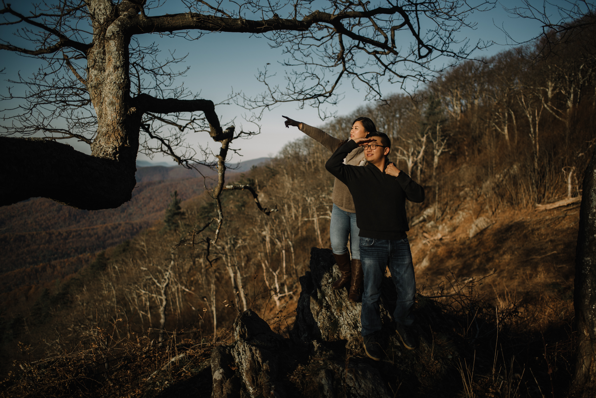 Joshua and Kristina - Shenandoah National Park - Skyline Drive - Winter Engagement Session Photographer - White Sails Creative_5.JPG