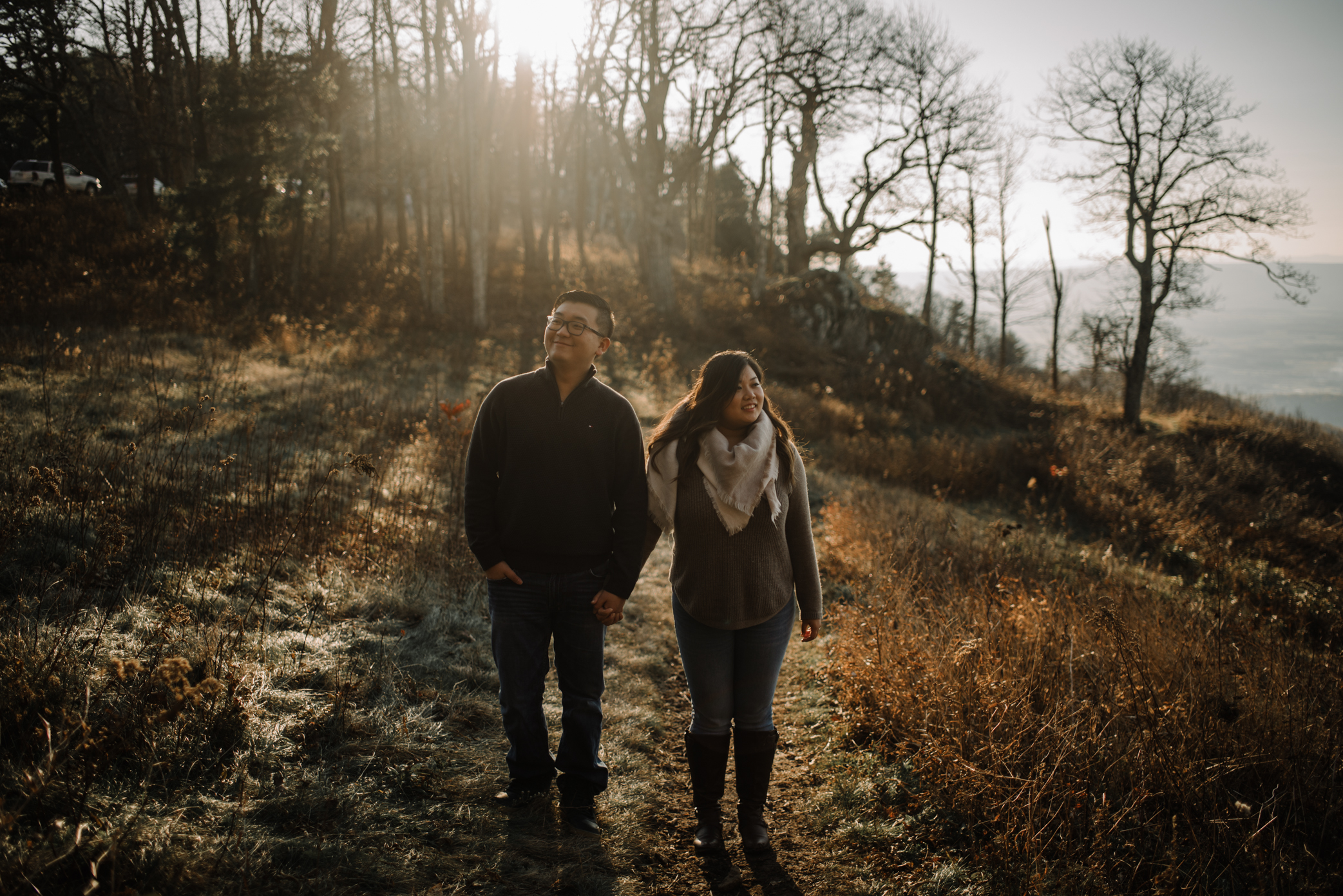 Joshua and Kristina - Shenandoah National Park - Skyline Drive - Winter Engagement Session Photographer - White Sails Creative_14.JPG