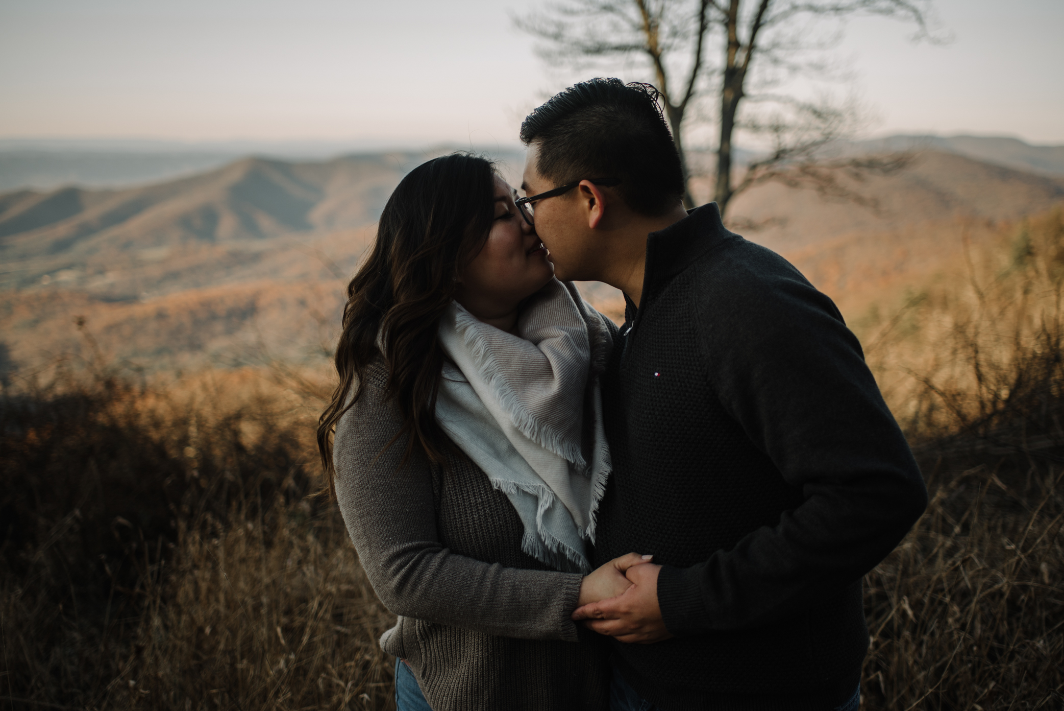 Joshua and Kristina - Shenandoah National Park - Skyline Drive - Winter Engagement Session Photographer - White Sails Creative_21.JPG