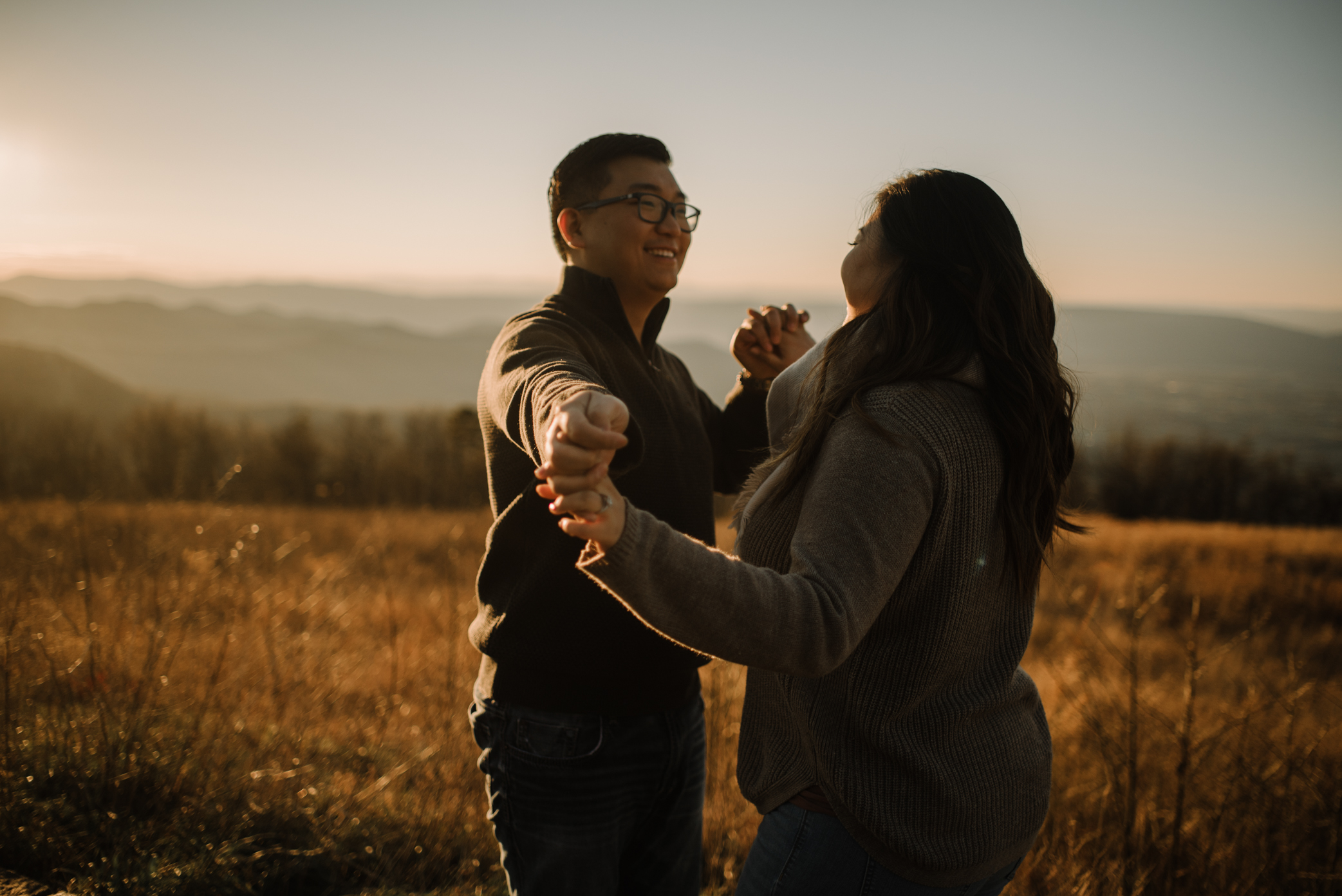 Joshua and Kristina - Shenandoah National Park - Skyline Drive - Winter Engagement Session Photographer - White Sails Creative_25.JPG