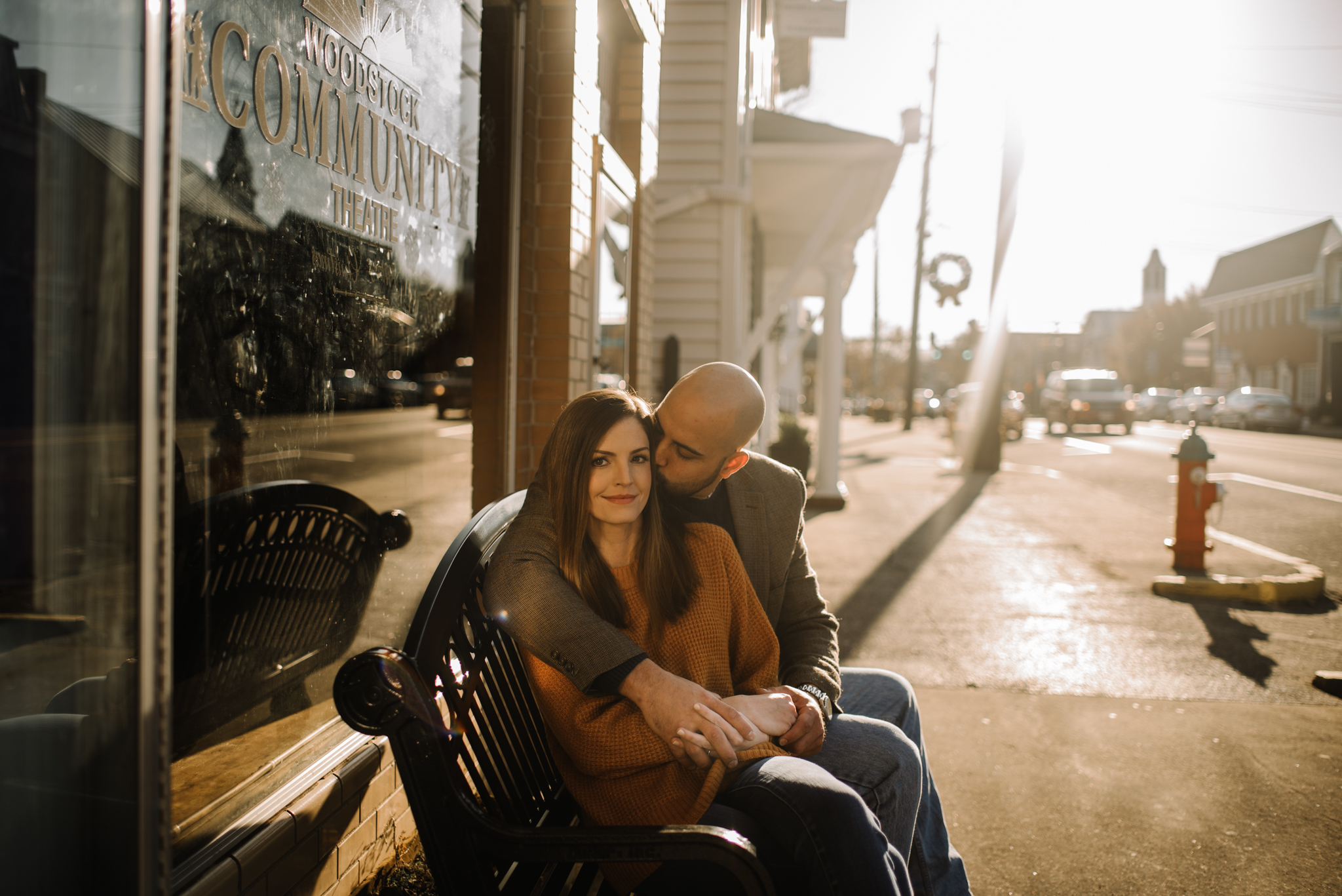 Emily and Hoyle - Shenandoah Valley Engagement Session - Winter Sunset - Downtown Old Movie Theater - Back yard Virginia Farm Wedding_3.JPG