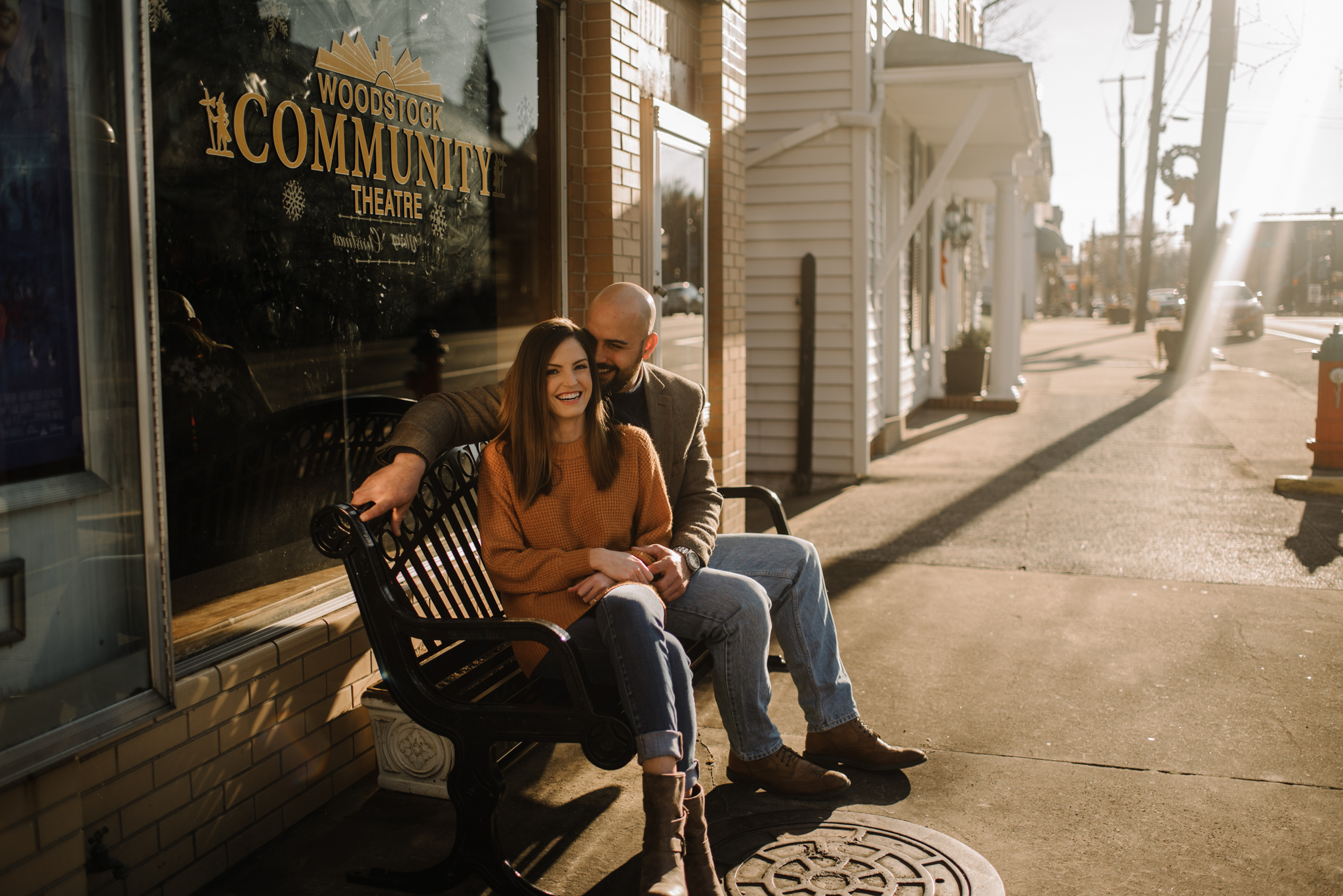 Emily and Hoyle - Shenandoah Valley Engagement Session - Winter Sunset - Downtown Old Movie Theater - Back yard Virginia Farm Wedding_4.JPG
