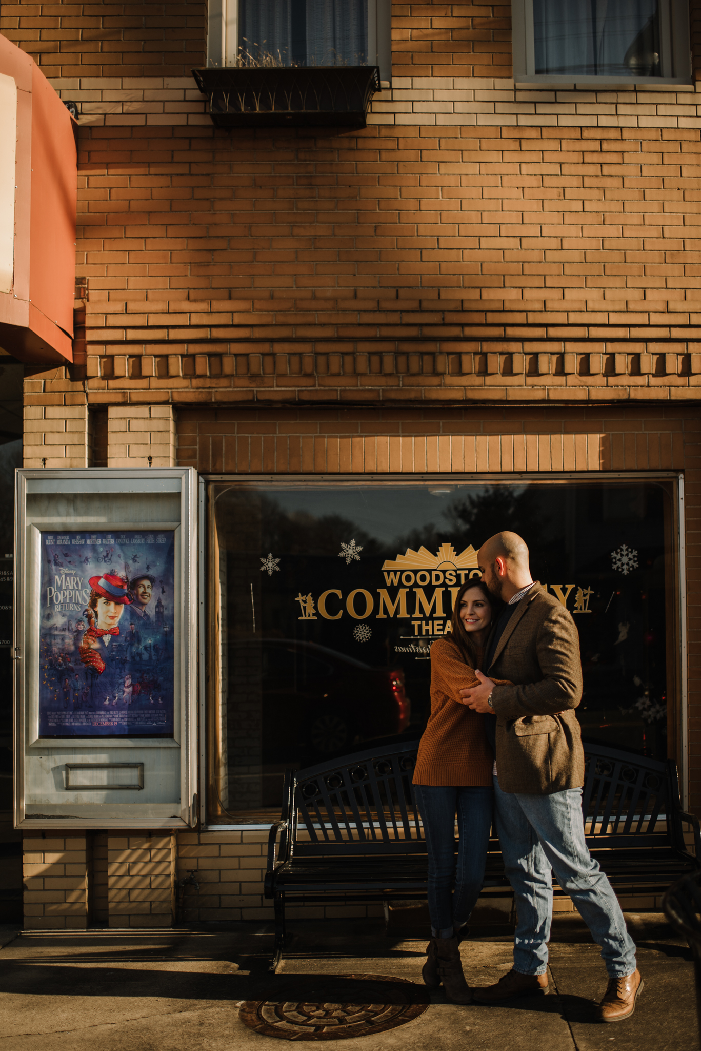 Emily and Hoyle - Shenandoah Valley Engagement Session - Winter Sunset - Downtown Old Movie Theater - Back yard Virginia Farm Wedding_6.JPG