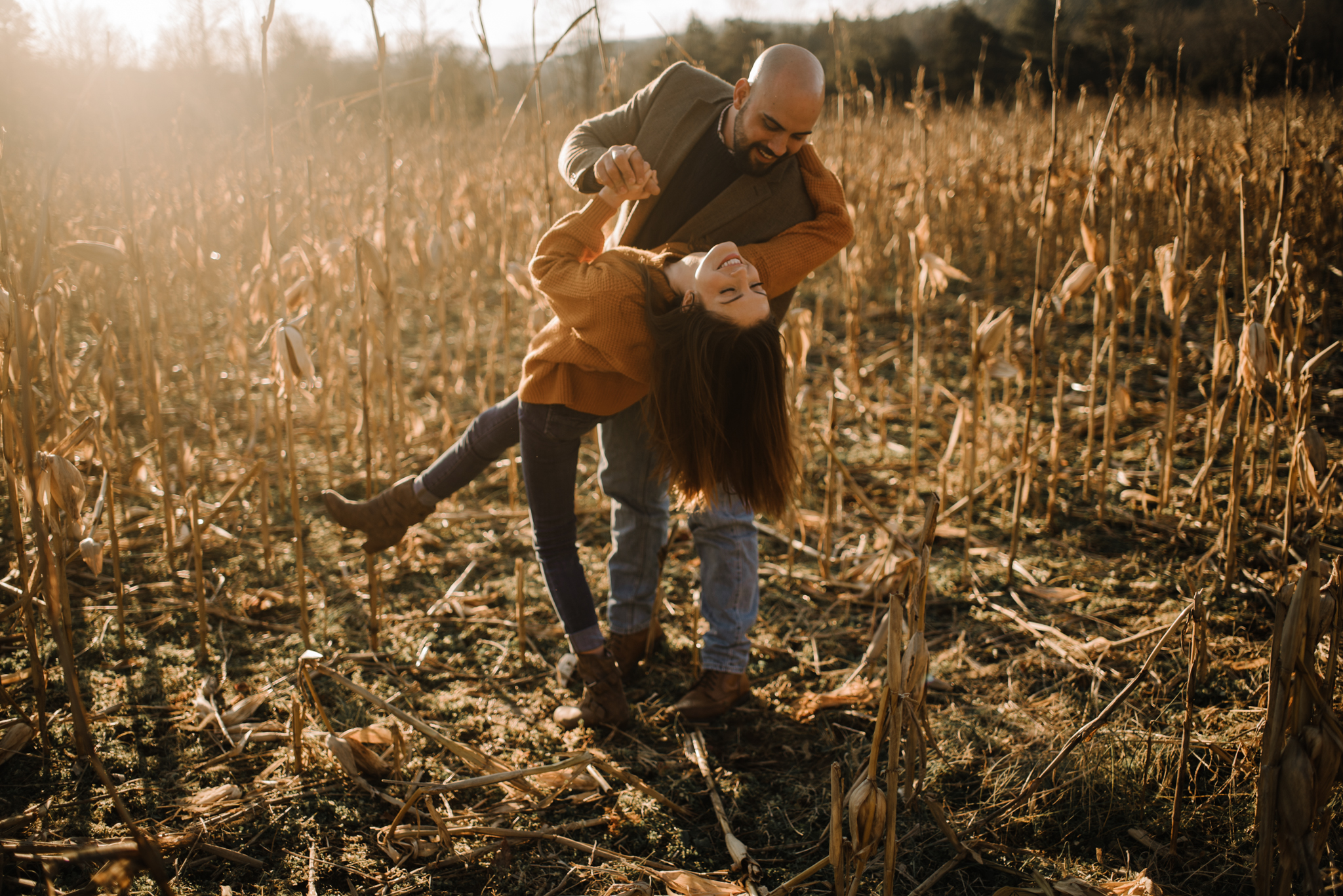 Emily and Hoyle - Shenandoah Valley Engagement Session - Winter Sunset - Downtown Old Movie Theater - Back yard Virginia Farm Wedding_8.JPG