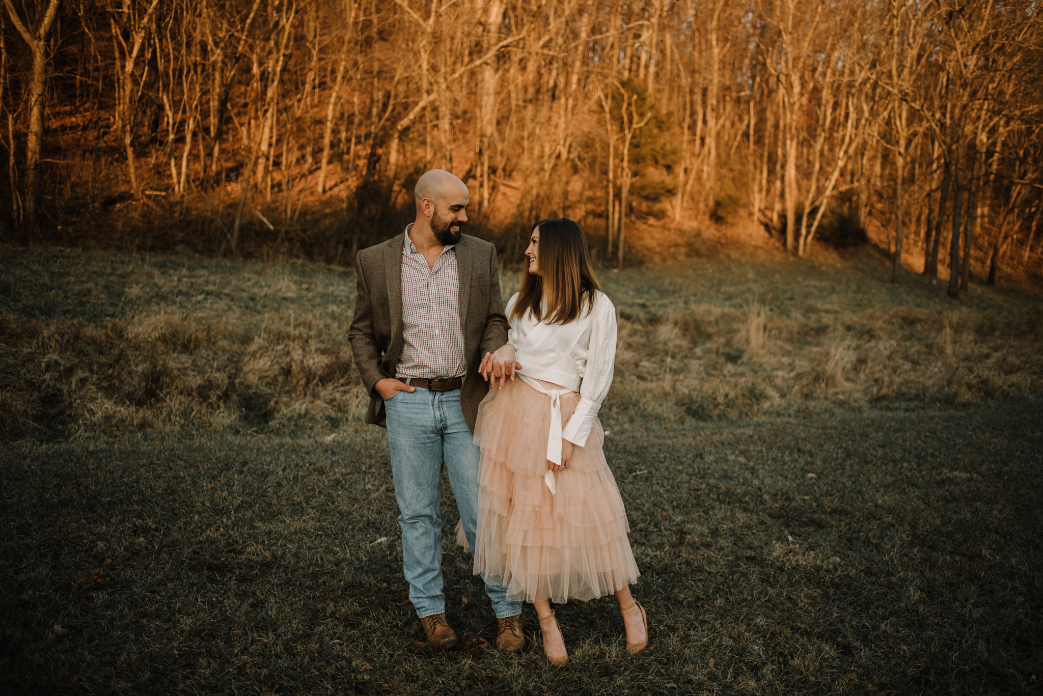 Emily and Hoyle - Shenandoah Valley Engagement Session - Winter Sunset - Downtown Old Movie Theater - Back yard Virginia Farm Wedding_26.JPG